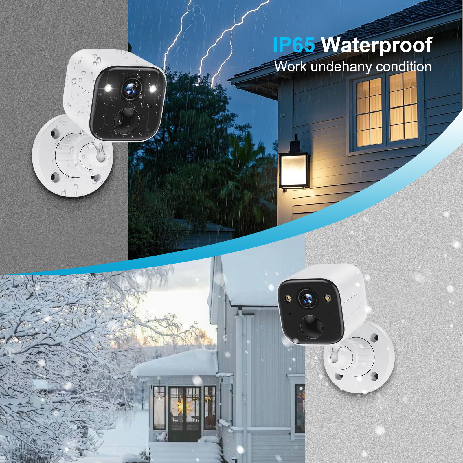 Security Cameras Wireless Outdoor, Battery Powered WiFi Camera for Home Security, 2K Color Night Vision, AI Motion Detection, IP65 Waterproof, 2-Way Audio, Spotlight & Siren, Cloud/SD Storage - 图片 4