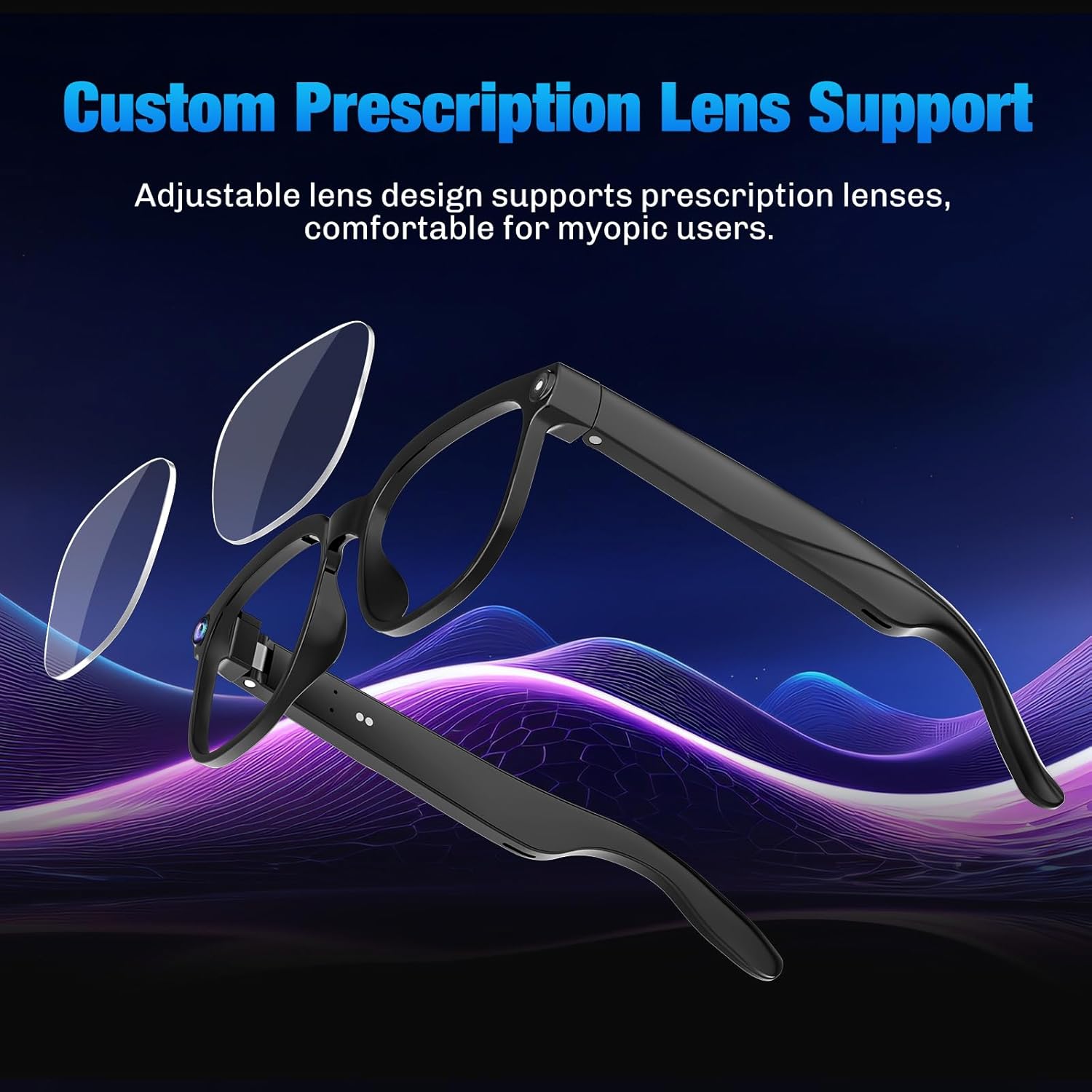 Plunthorn AI Smart Glasses with Camera, 4K HD Video & Photo Capture, Real-Time Translation, Recording Glasses with AI Assistant, Open-Ear Audio, Object Recognition, Bluetooth, for Travel (Transparent Lens) - 图片 6