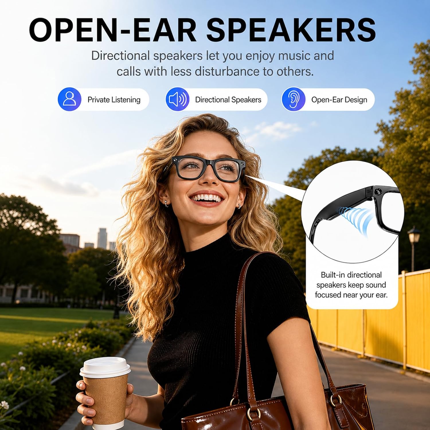 Zygorthla AI Smart Glasses with Camera, 13MP HD Capture, 4K EIS, Transparent Lenses - Image 3