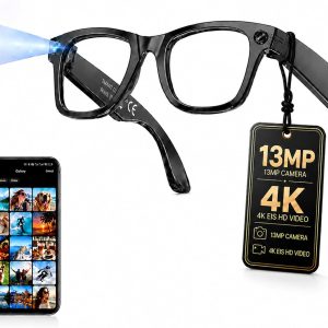 Zygorthla AI Smart Glasses with Camera, 13MP HD Capture, 4K EIS, Transparent Lenses